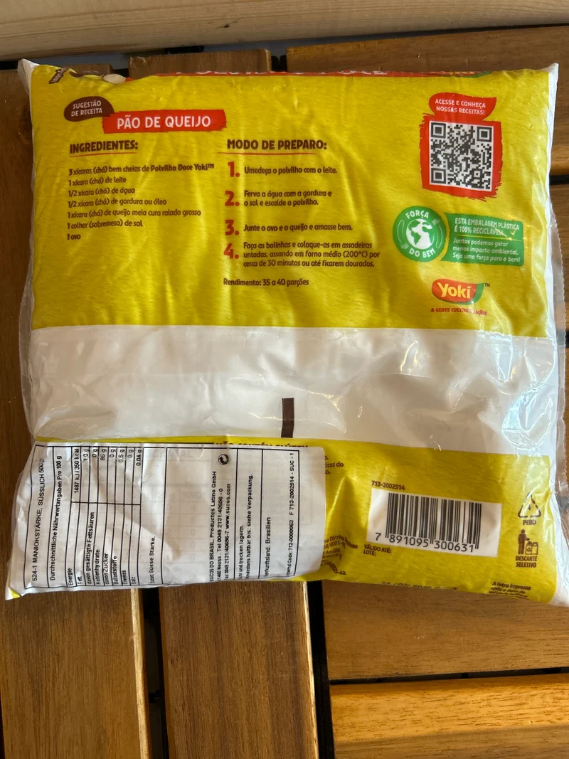 Polvilho Doux - Amidon de Manioc doux (Polvilho Doce) - YOKI - 500g