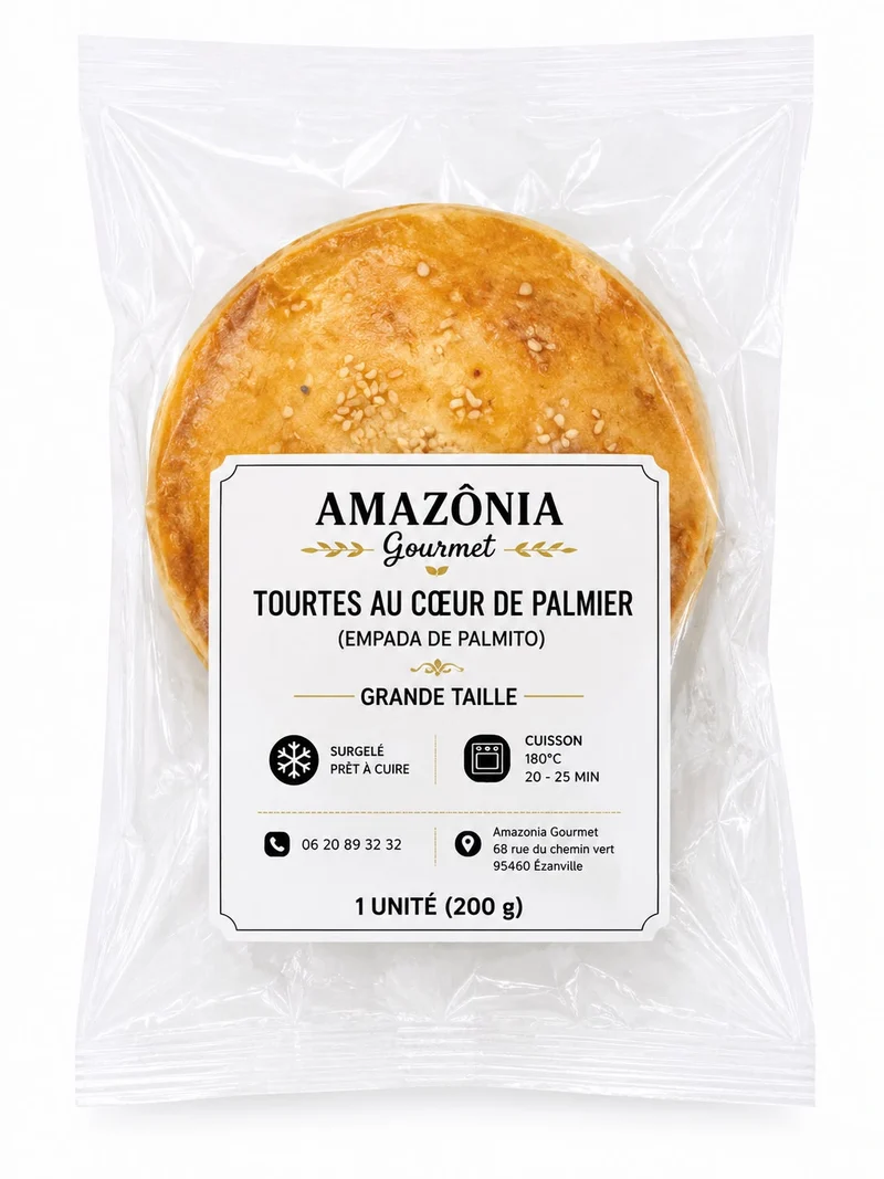 Tourtes au coeur de palmier (Empada de palmito) - Grande Taille - 1 unité de 200g
