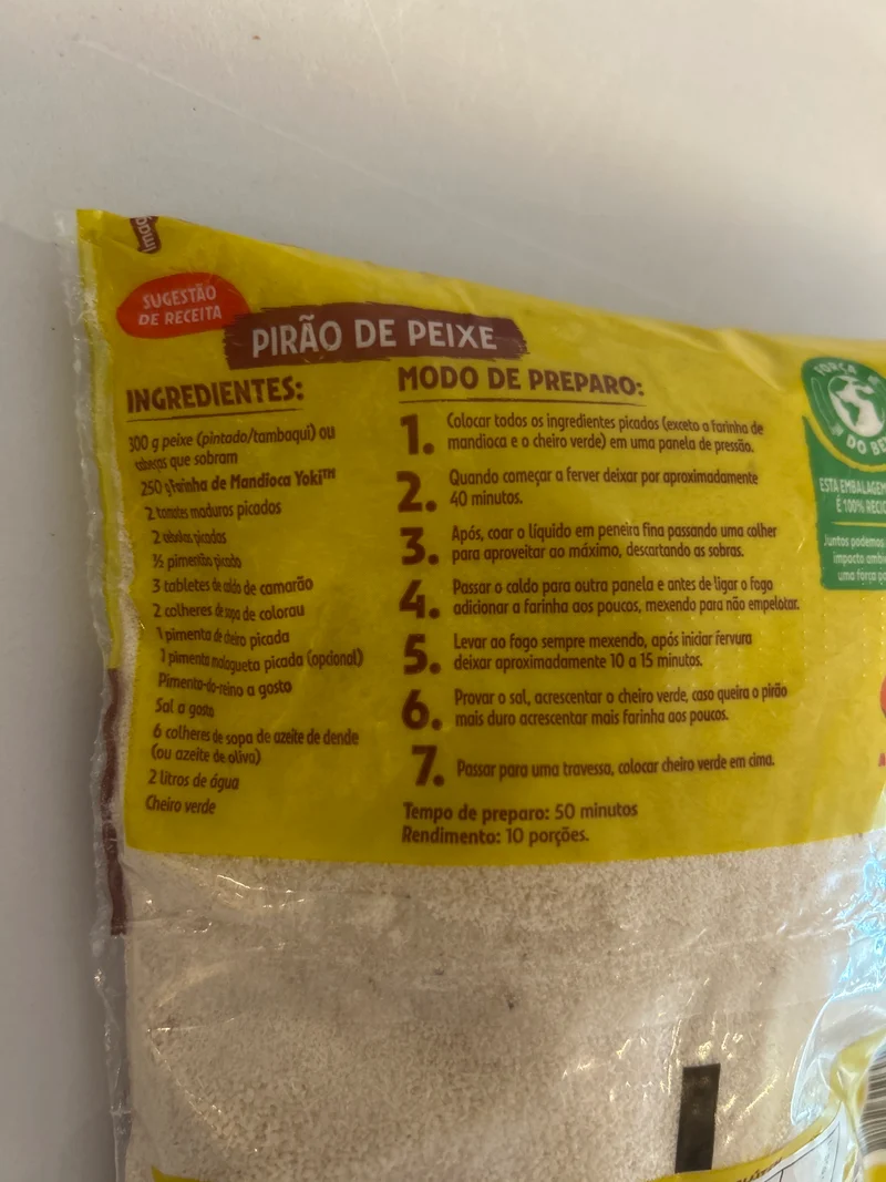Combo - Farinha de Mandioca Crua - YOKI - 500g - Compre 3 unidades e ganhe 10% de desconto