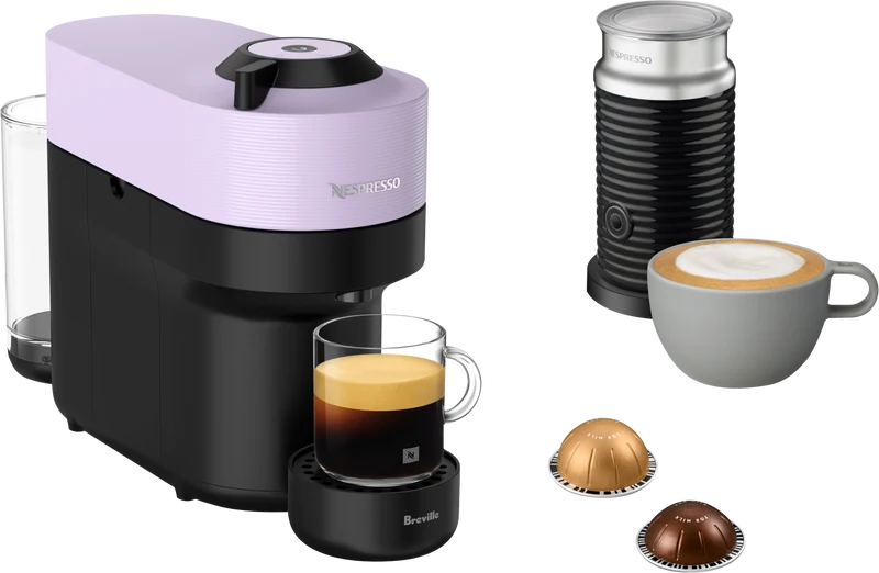 Nespresso Vertuo Pop Bundle Capsule Coffee Machine Bundle Lilac