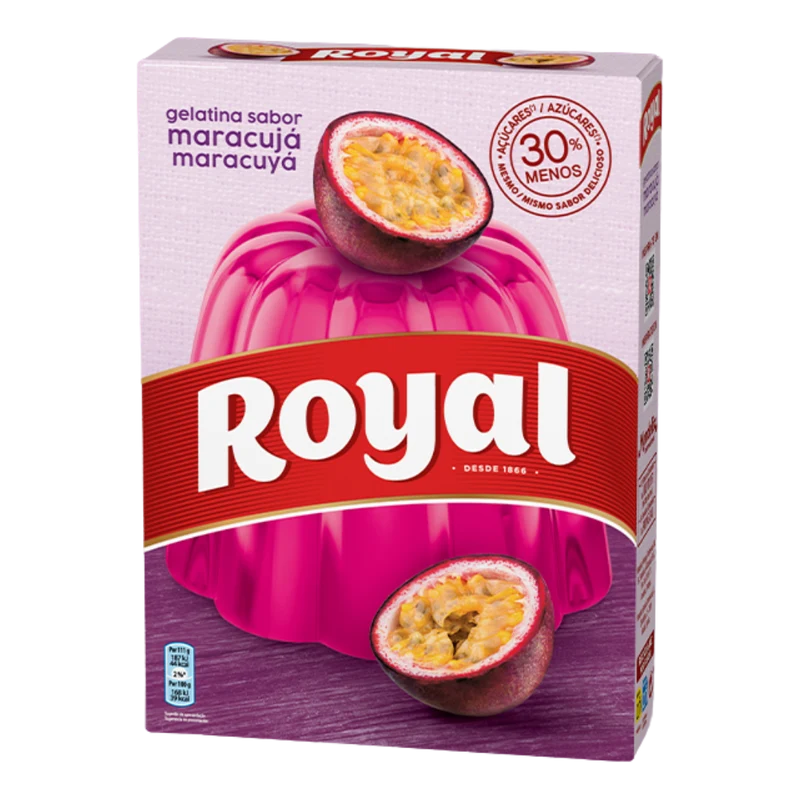 Gélatine en Poudre Saveur Passion (Gelatina em Pó Maracujá) - ROYAL - 114g - Pct c/ 2 saquinhos