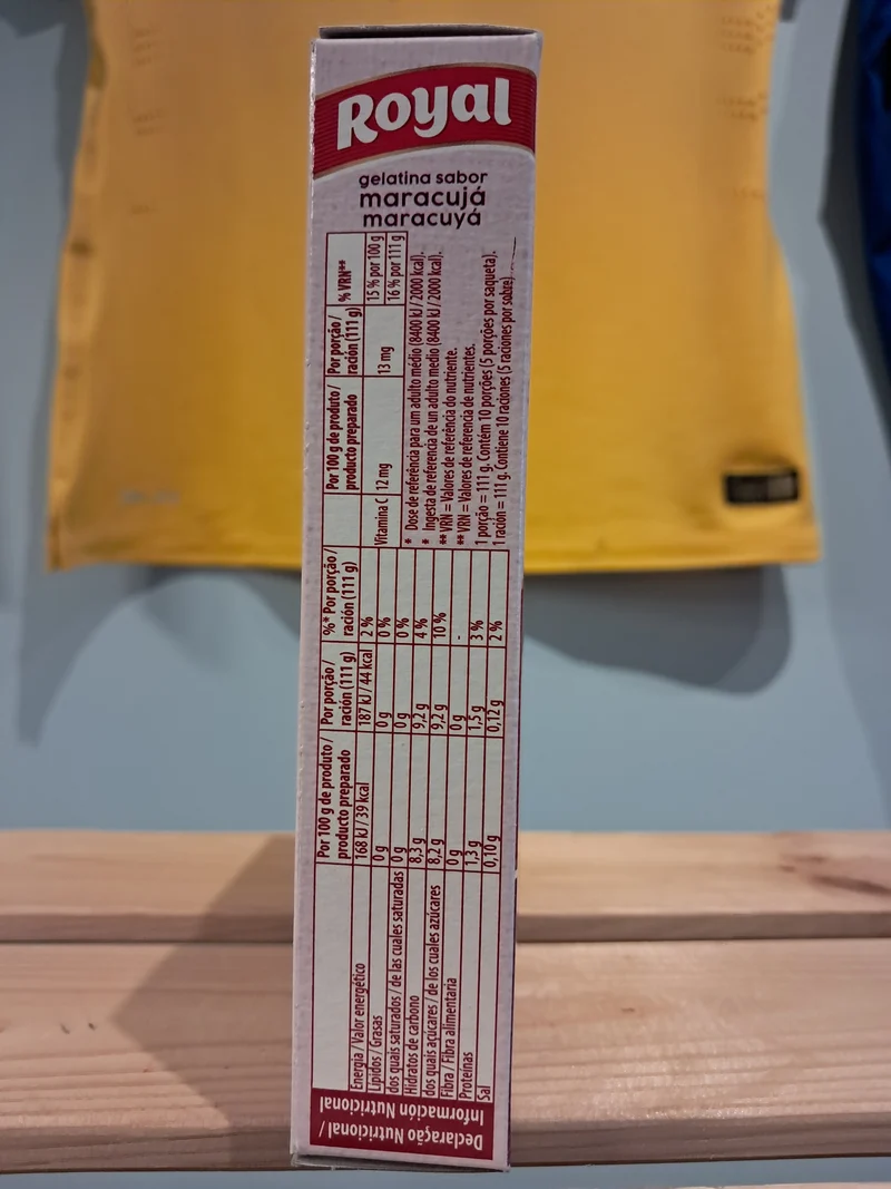 Gélatine en Poudre Saveur Passion (Gelatina em Pó Maracujá) - ROYAL - 114g - Pct c/ 2 saquinhos
