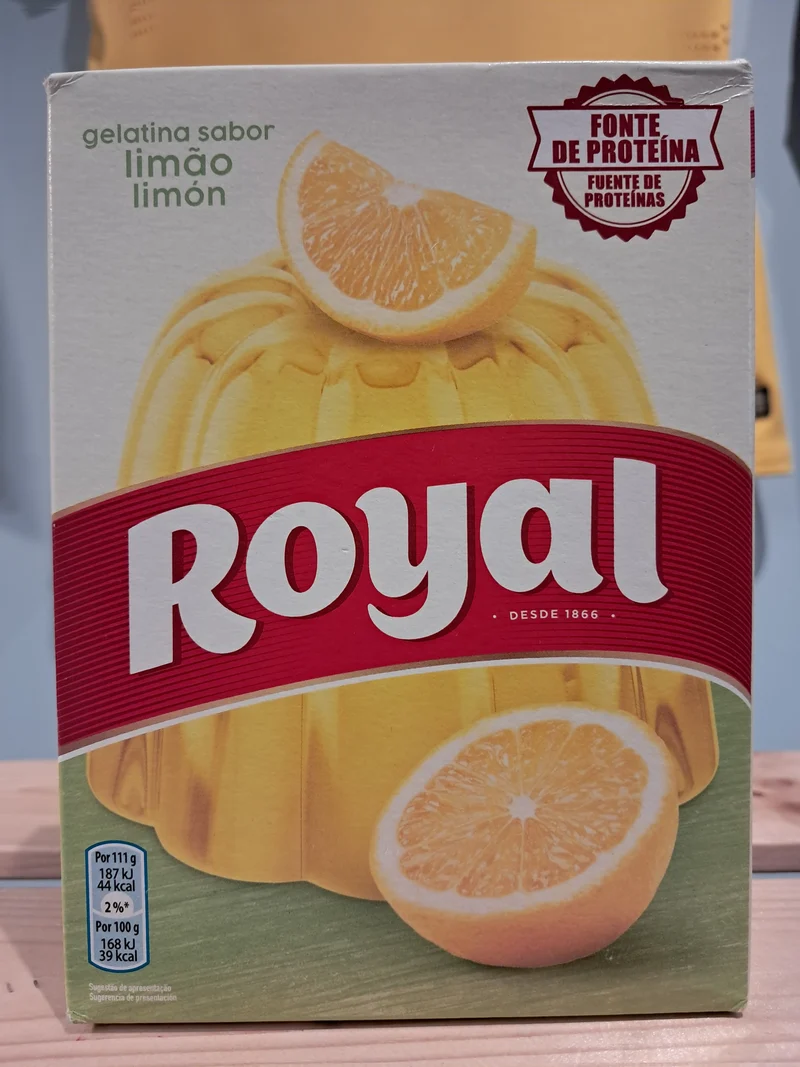 Gélatine en Poudre Saveur Citron (Gelatina em Pó Limão) - ROYAL - 114g - Pct c/ 2 saquinhos