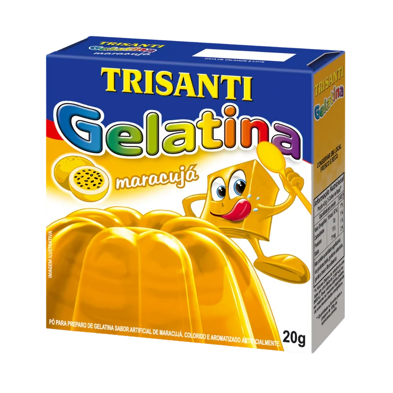Gélatine en Poudre Saveur Passion (Gelatina em Pó Maracujá)- TRISANTI - 20g