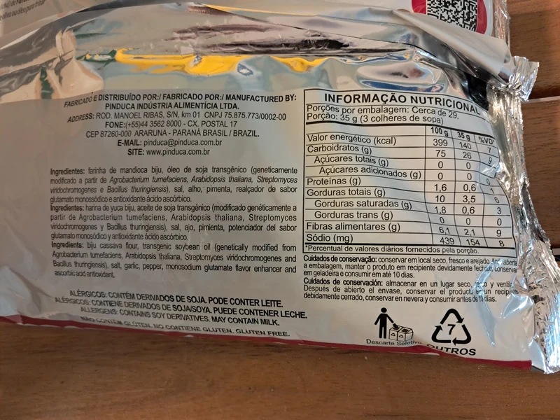 Farine de manioc assaisonnée (Farofa de Mandioca Tradicional)- PINDUCA - 1kg