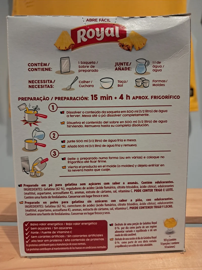 Gelatina em Pó Light Abacaxi - ROYAL - 31g