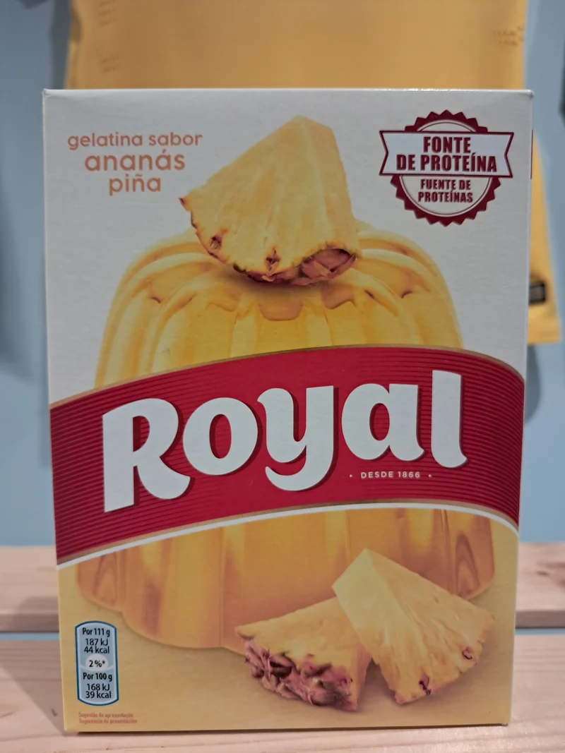 Gélatine en Poudre Saveur Ananas (Gelatina em Pó Abacaxi) - ROYAL - 114g - Pct c/ 2 saquinhos
