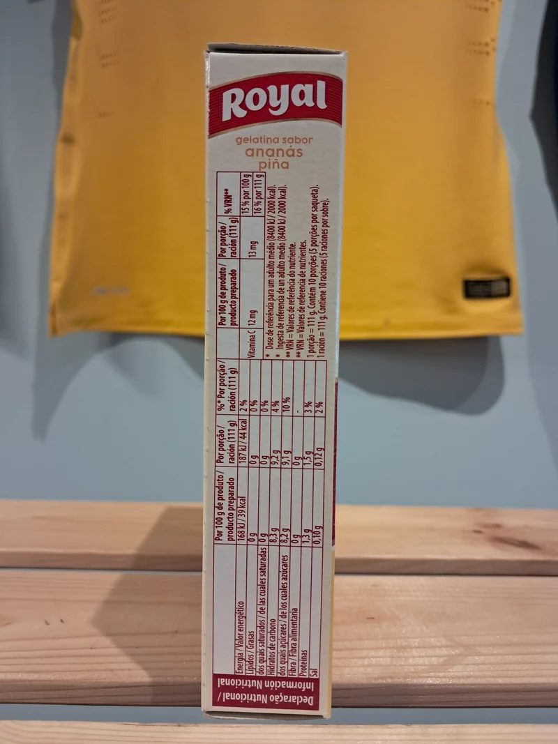Gélatine en Poudre Saveur Ananas (Gelatina em Pó Abacaxi) - ROYAL - 114g - Pct c/ 2 saquinhos