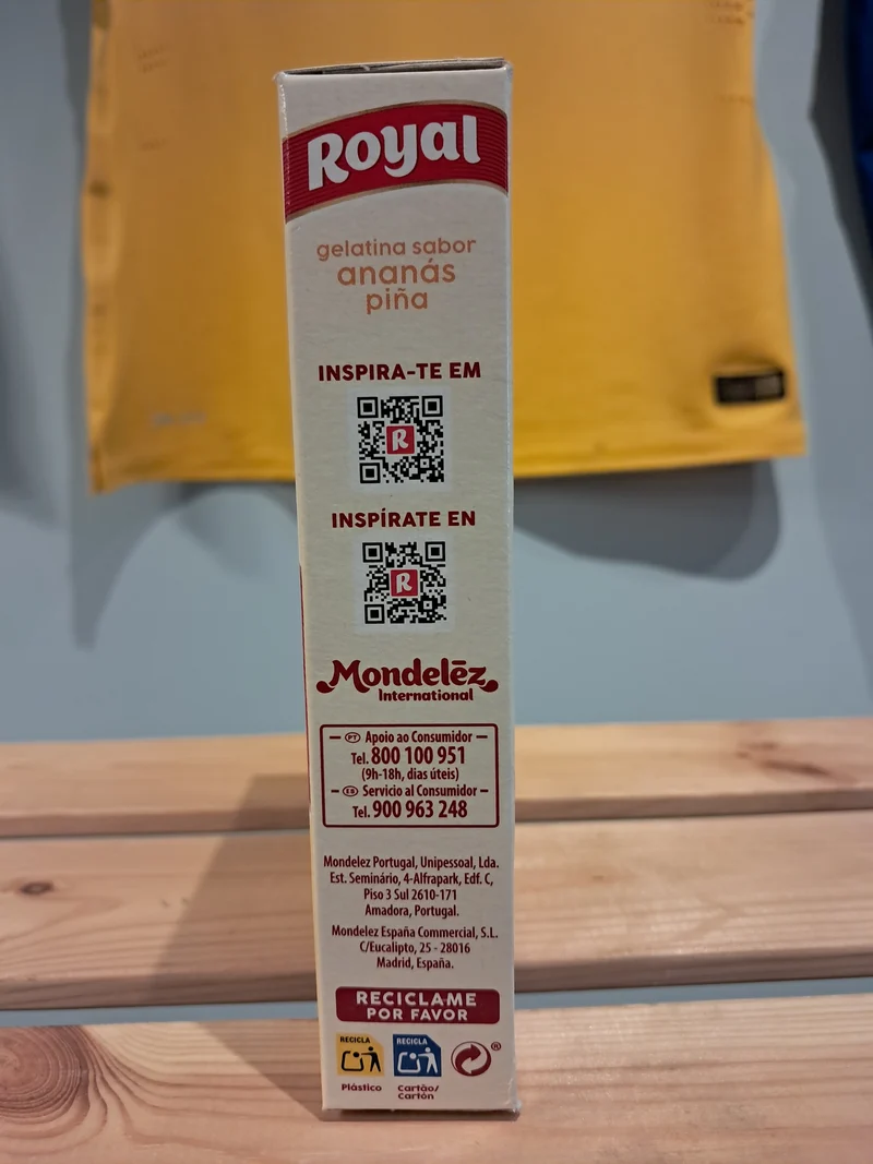 Gélatine en Poudre Saveur Ananas (Gelatina em Pó Abacaxi) - ROYAL - 114g - Pct c/ 2 saquinhos