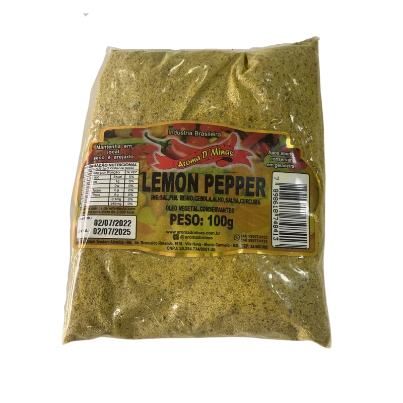 Assaisonnement Poivre & Citron (Tempero Lemon Pepper) - AROMA DE MINAS - 100g