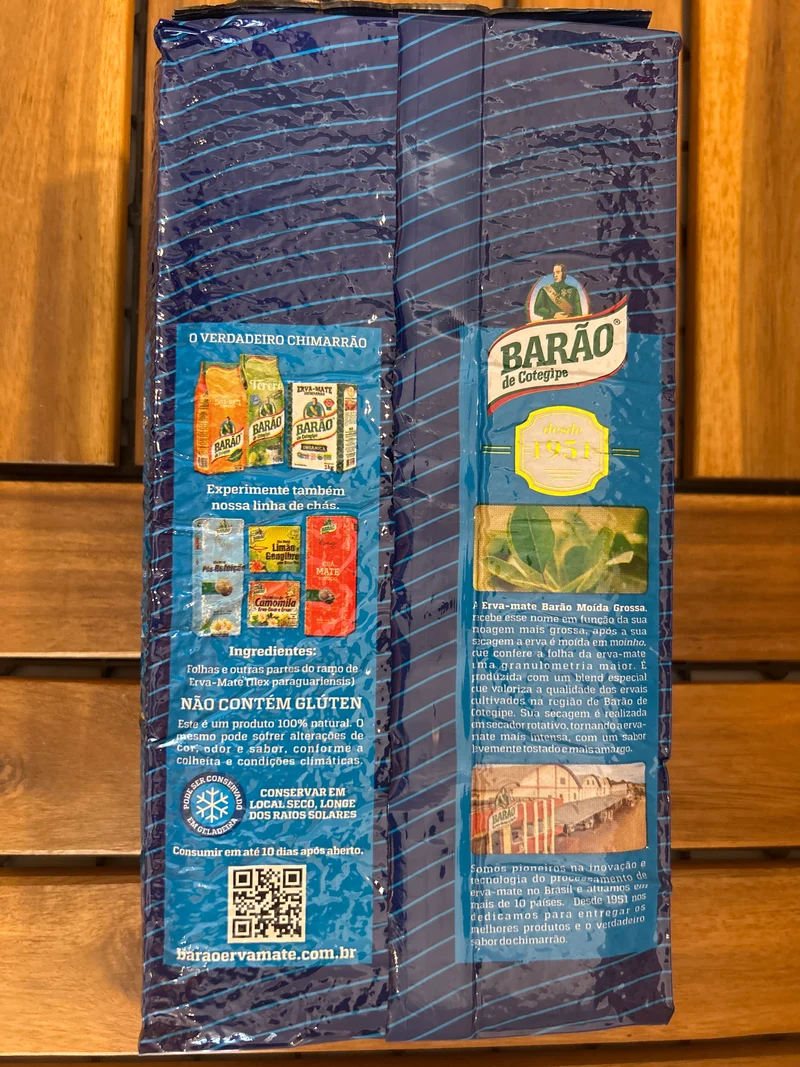Yerba mate moulue épaisse (Erva Mate para Chimarrão Moída Grossa) - BARÃO - 1kg