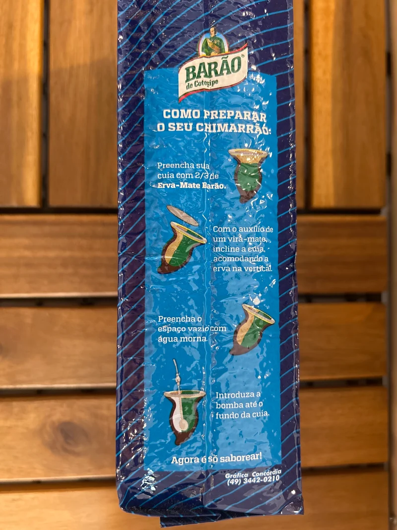 Yerba mate moulue épaisse (Erva Mate para Chimarrão Moída Grossa) - BARÃO - 1kg