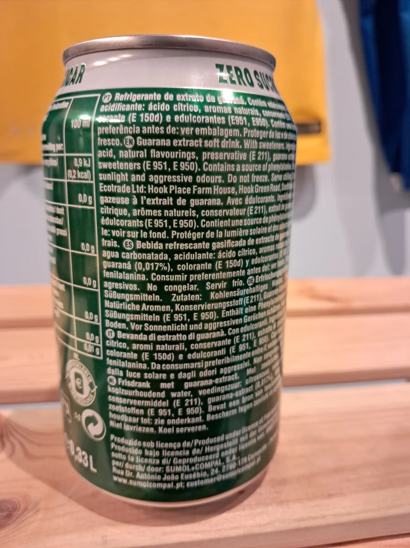 Soda brésilien au Guaraná sans sucre (Guaraná Antarctica zero) – Pack 6 x 330ml