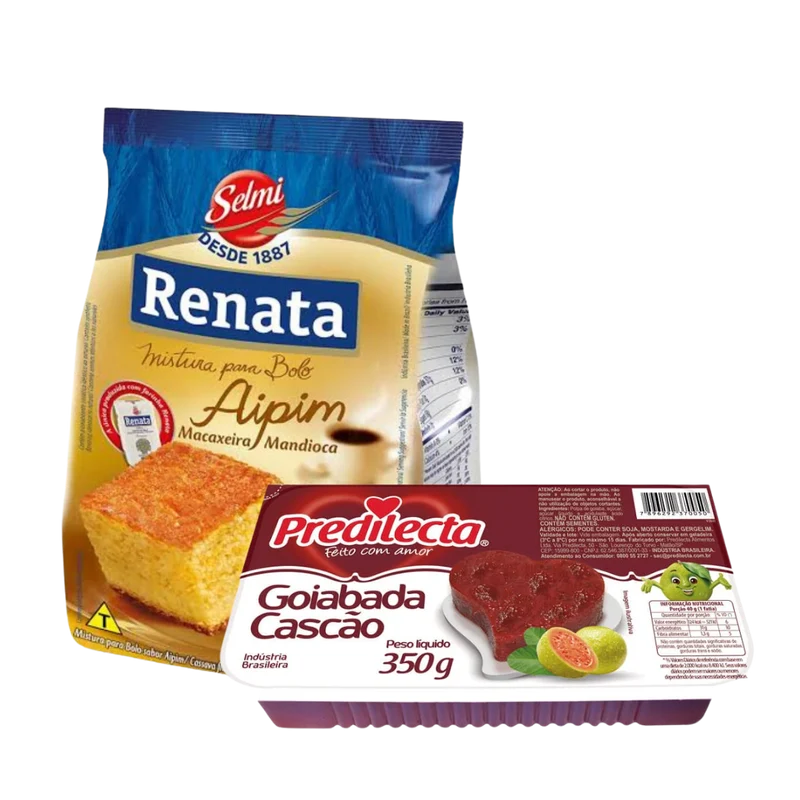 Combinação Perfeita - Mistura para Bolo de Aipim - RENATA - 400g + Goiabada Cascão - PREDILECTA - 350g