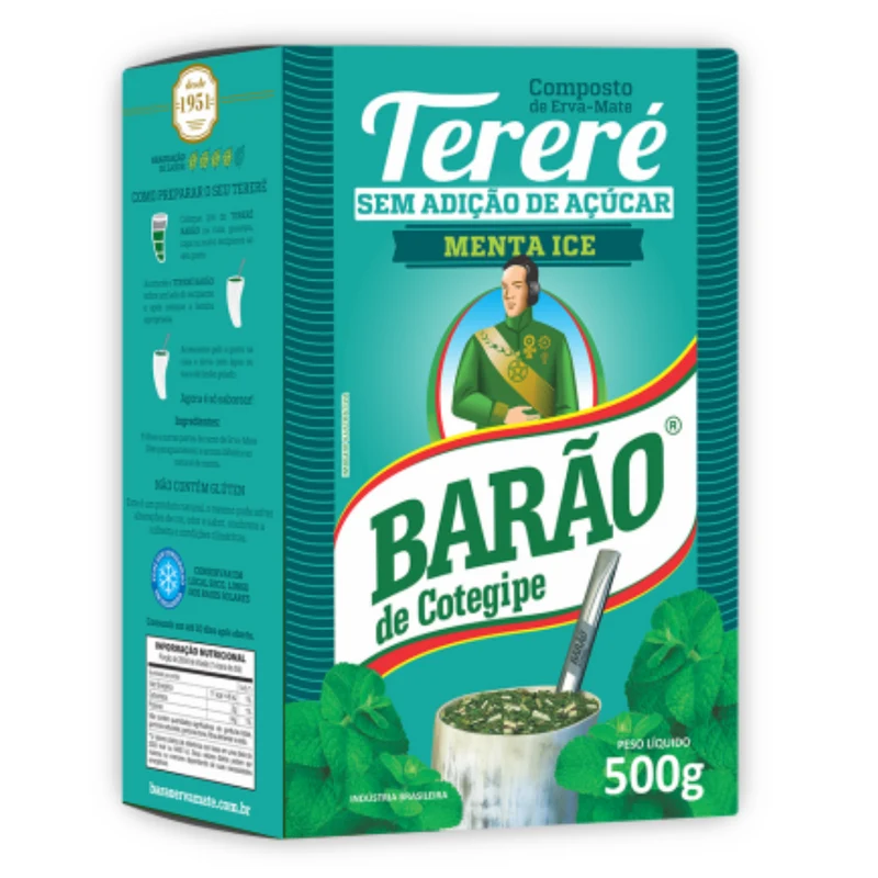 Yerba mate saveur menthe glaciale pour mate froid (Erva para Tereré Menta Ice) - BARÃO - 500g