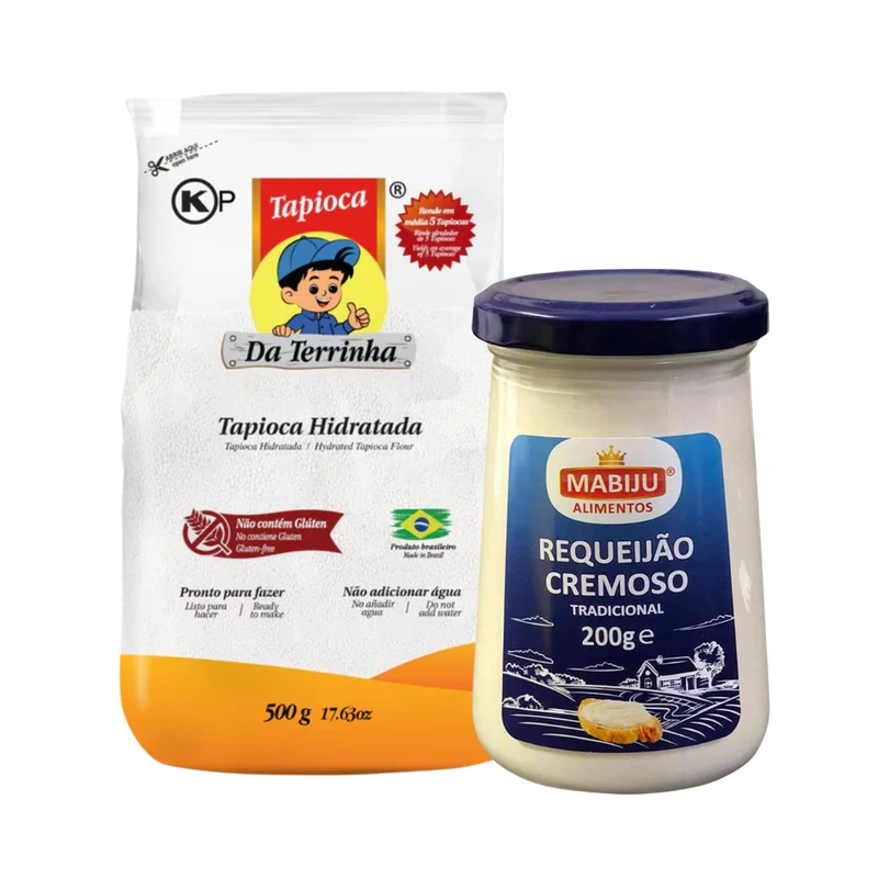 Combinação Perfeita - Tapioca Hidratada - DA TERRINHA - 500g + Requeijão Cremoso - MABIJU - 220g