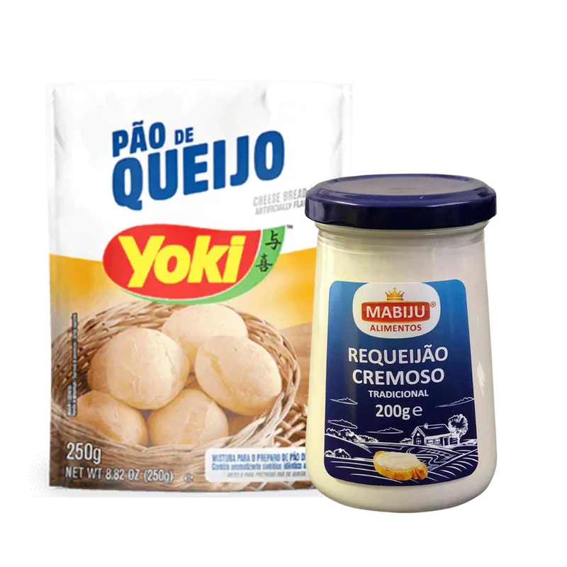 Combinação Perfeita - Mistura para Pão de Queijo - YOKI - 250g + Requeijão Cremoso - MABIJU - 220g