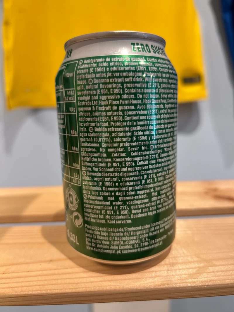 Soda brésilien au Guaraná sans sucre (Guaraná Antarctica zero) – 3 x 330ml