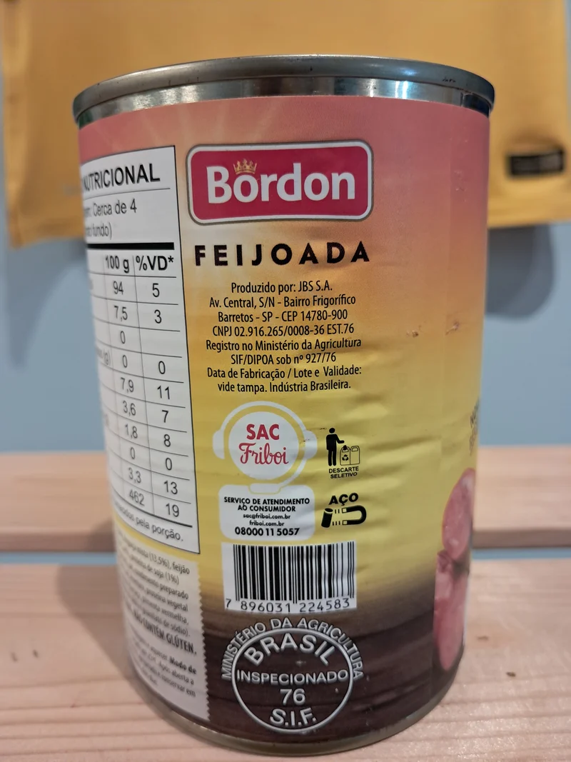Feijoada Brésilienne - Prête à Manger (Feijoada Brasileira) - BORDON - 430g