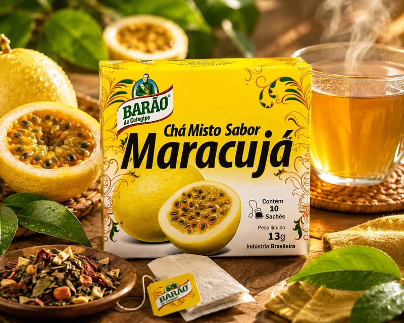 Thé Saveur Fruit de la Passion (Chá Misto Sabor Maracujá 10 saches) - BARÃO DE COTEGIPE - 13g