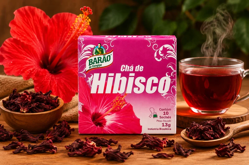 Thé d’Hibiscus (Chá de Hibisco 10 saches) - BARÃO DE COTEGIPE - 13g