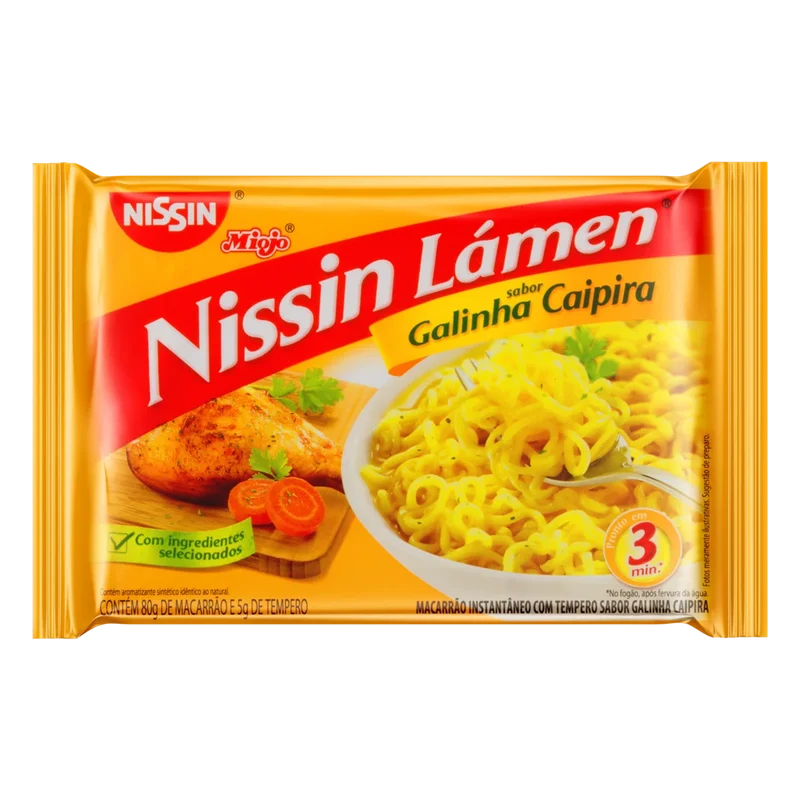 Nouilles Instantanées Saveur Poulet (Macarrão Instantâneo sabor Poulet)- Nissin Miojo - 85g