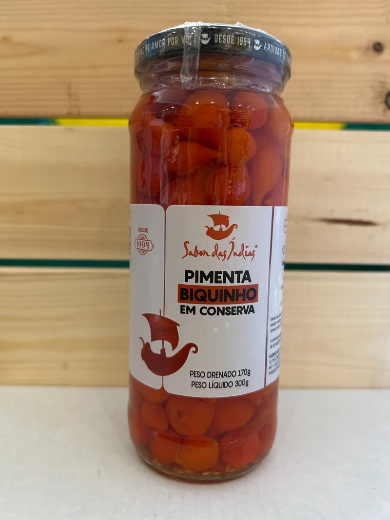 Piments Biquinho Rouge (Pimenta Biquinho Vermelha)- SABOR DAS ÍNDIAS - 300g (170g égoutté)