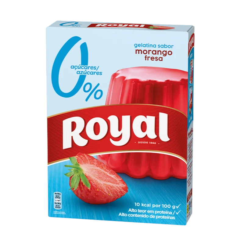 Gélatine en Poudre light Saveur Fraise (Gelatina em Pó Light Morango) - ROYAL - 31g