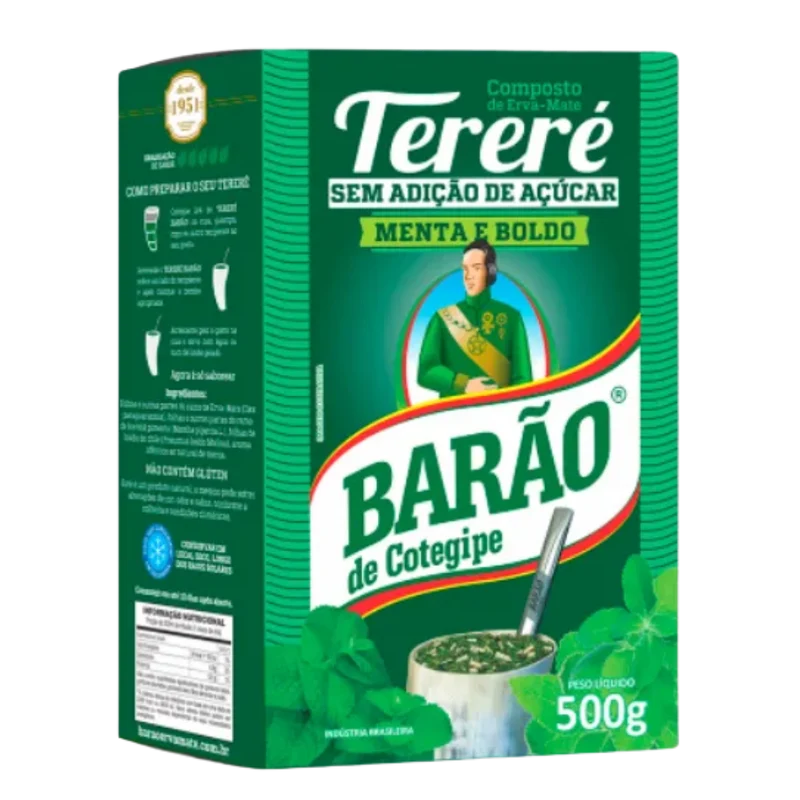 Yerba mate pour tereré Menthe et boldo (Erva Mate para Tereré Menta e Boldo) BARÃO - 500g